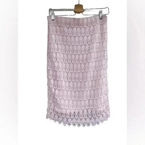 ANN Taylor Women's Pink Crochet Lace Fitted Pencil Maxi Skirt Size 4